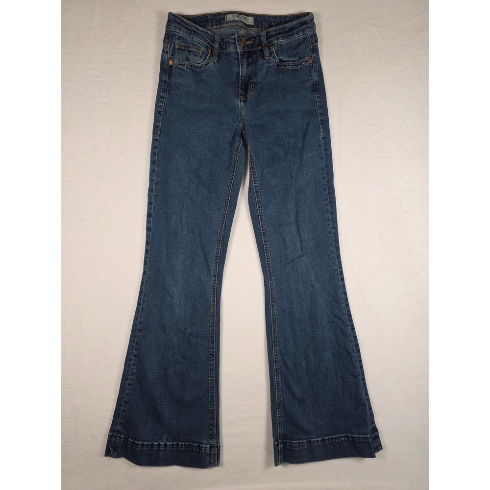 Rock and Roll Denim Trouser Jeans Mid Rise Flare Size 27 Dark Blue Western Boho